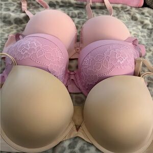 Victoria’s Secret Juicy Couture Pink Lace Bra Nude Set size 36D